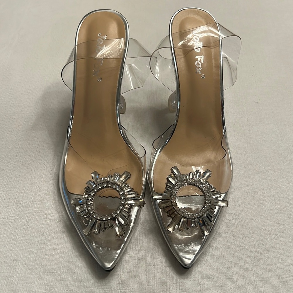 JOJO FOX CLEAR CRYSTAL HEELS - Picture 3 of 8